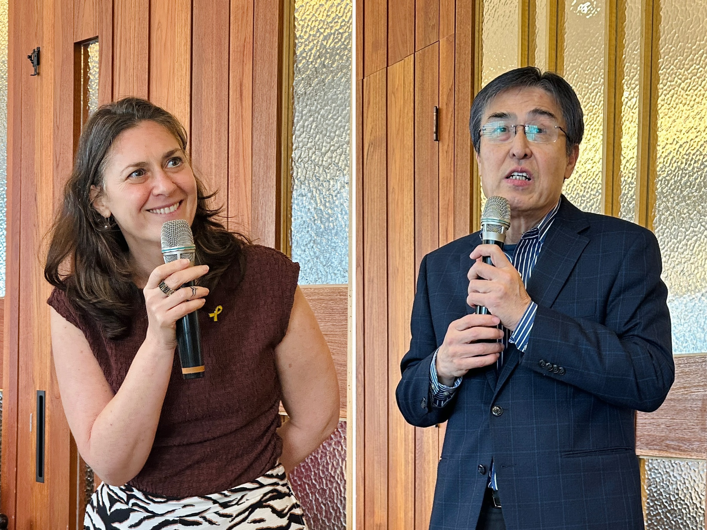 左：游瑪雅。右：周效遠理事長。（圖／汪純怡攝影）