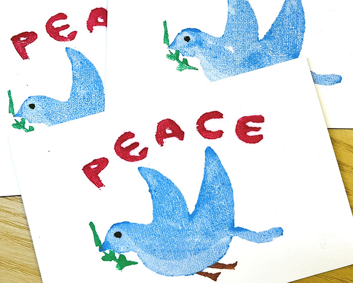 2025年木版畫聖誕卡。