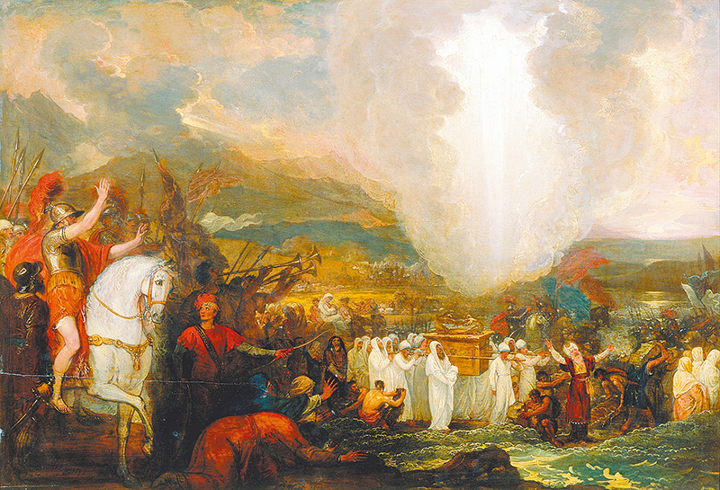 "Joshua passing the River Jordan with the Ark of the Covenant", by Benjamin West 