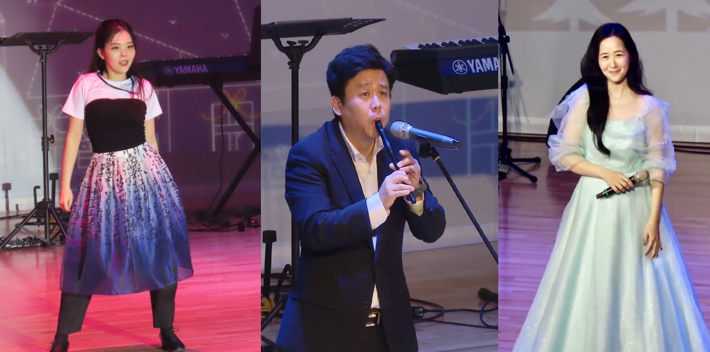 K-POP舞蹈名師習藝彬，知名長笛家宋松樹宣教士、聲樂家KIM SOO金秀。(圖/李容珍攝影)