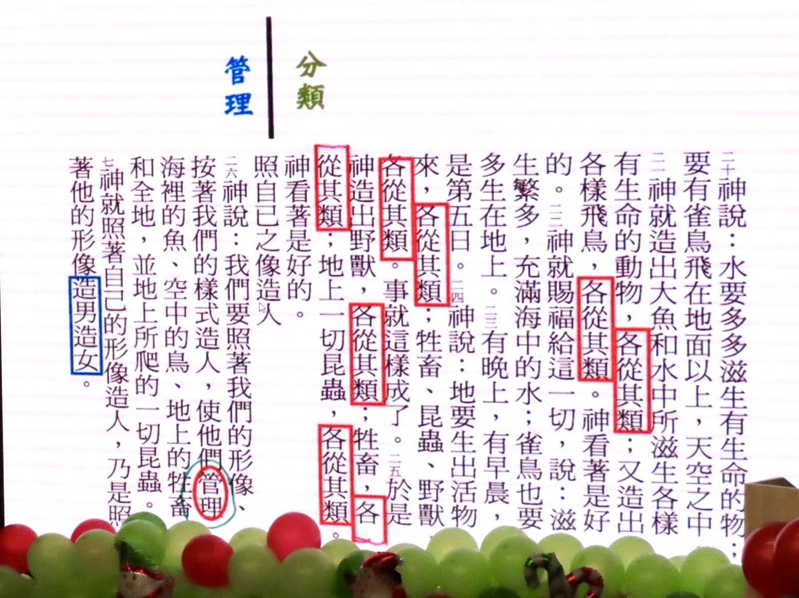 創世記多處提到各從其類。