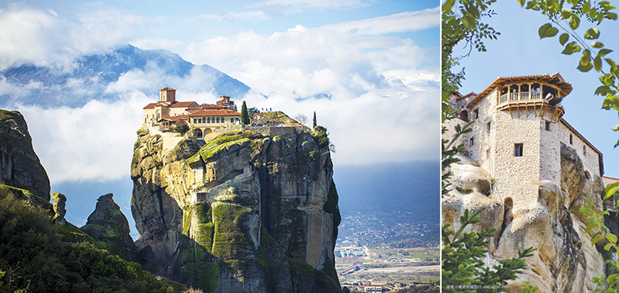 右圖：透過繩索運送物資。（作者提供）