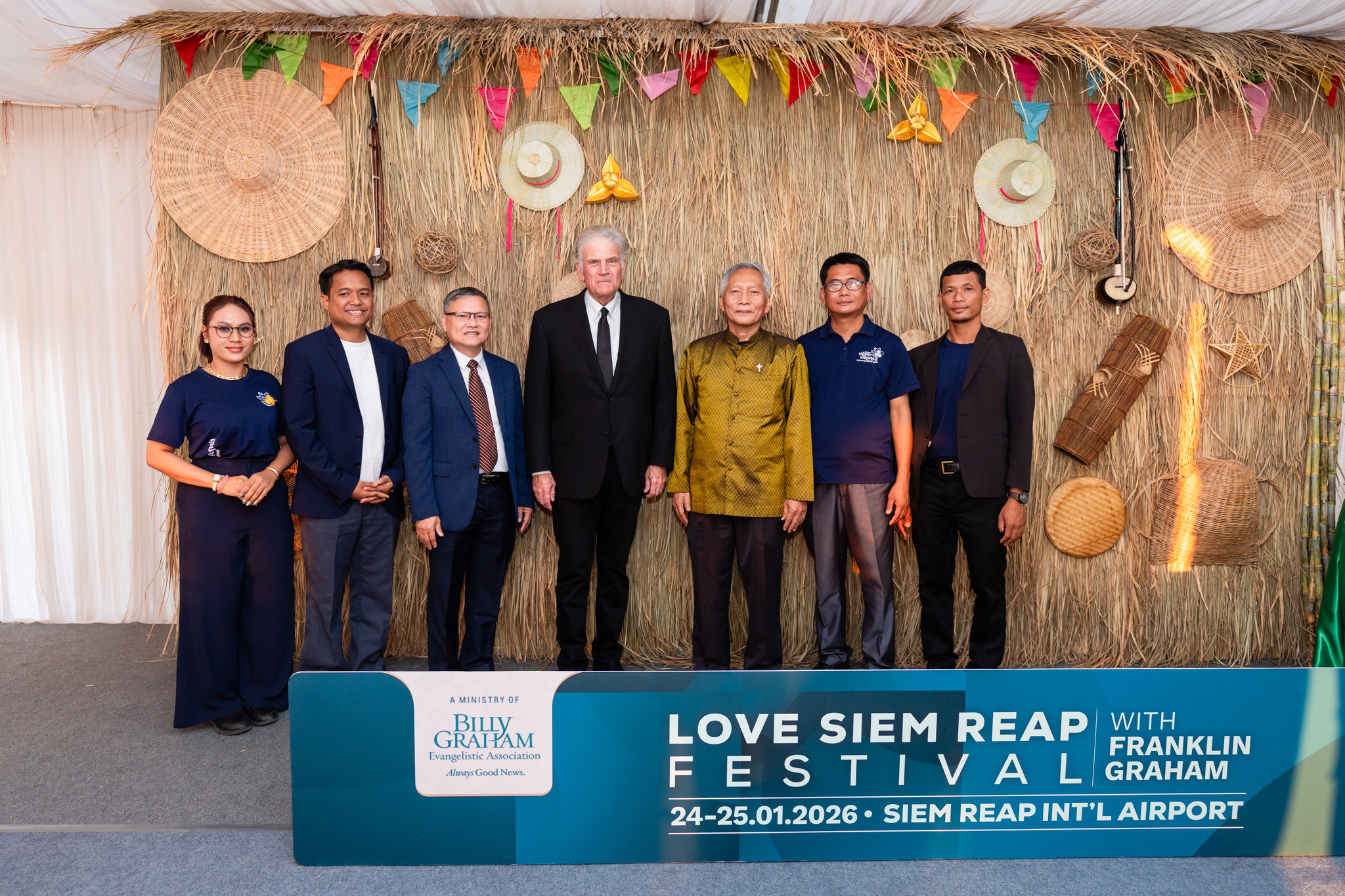 「愛暹粒節」佈道會籌備的教會。(翻攝自葛福臨臉書)