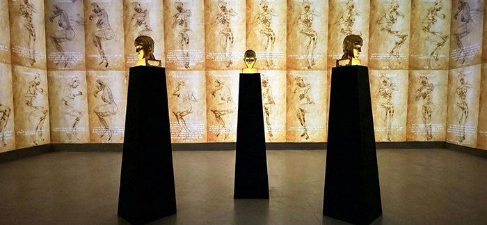 運用藝術品裝置可以AI互動。(圖/桃園市文化局提供)