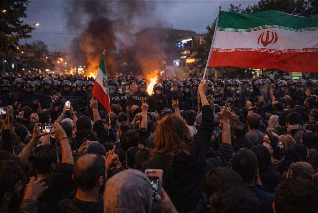  伊朗自去年底爆發反對伊朗伊斯蘭共和國政府的示威抗議。（照片來源：BattleLines with Owen Jones）
