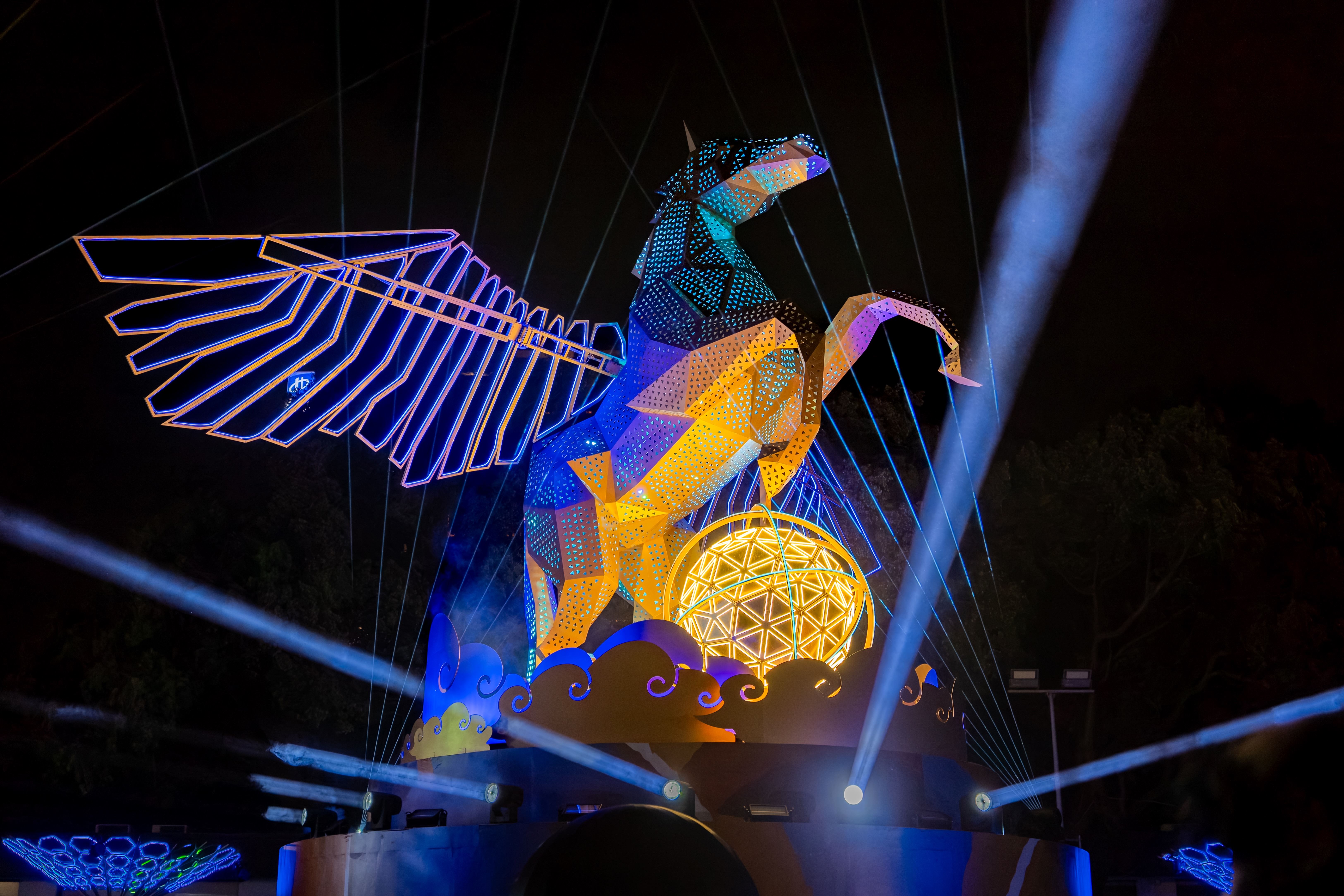 桃園燈會飛馬主燈。（圖/桃園市政府提供）