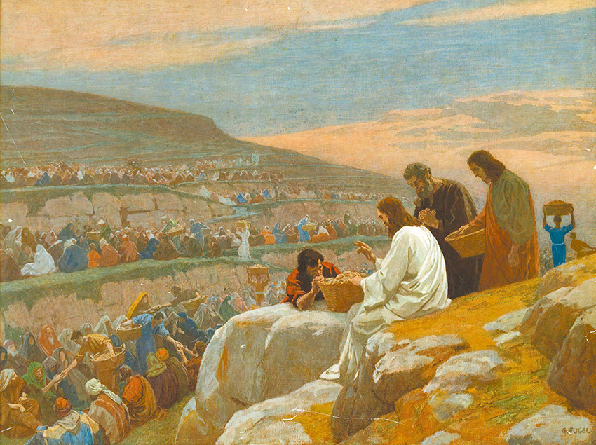 福音默觀是透過視覺、聽覺、觸覺的想像，助人置身聖經的歷史現場。"Dining in the Desert", by Gebhard Fugel 