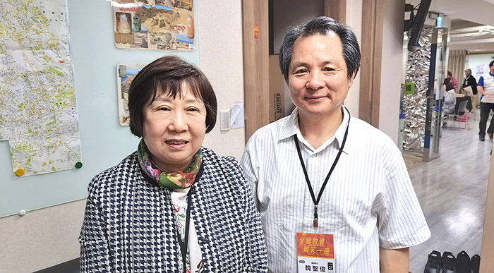 仁川空港教會金賢美牧師(左) 國度事工韓聖俊牧師(右)。（圖／林沂鋒攝影）