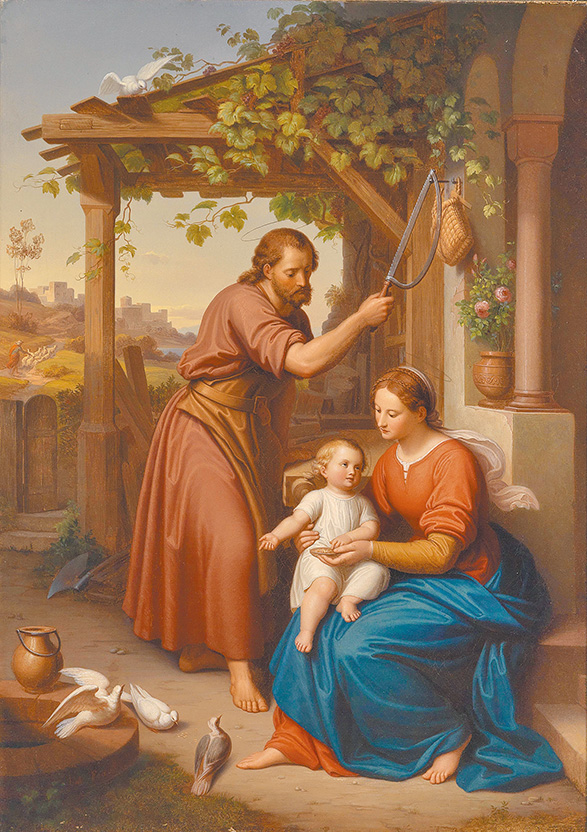 "Mary and Joseph with the baby Jesus", by Julius Frank