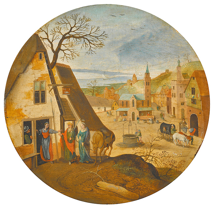 "Mary And Joseph Halting At An Inn",  by Abel Grimmer