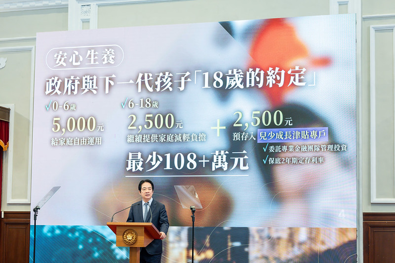 賴總統宣布18項政策內容。(圖/總統府提供)