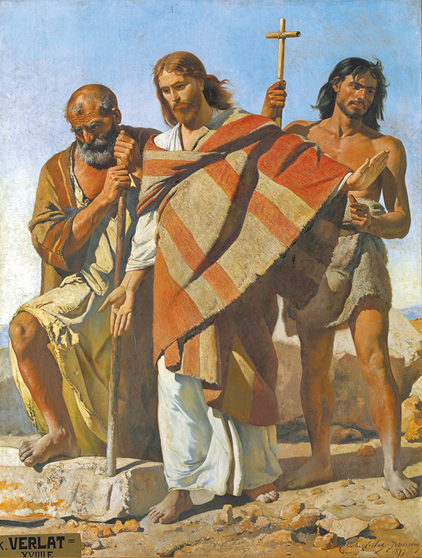 "Jesus between Saint Peter and Saint John Baptist",  by Charles Verlat