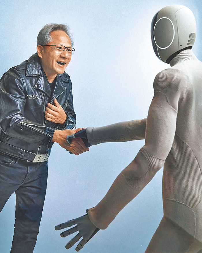 黃仁勳看好人形機器人市場潛力。(翻攝自IG@1x.technologies)