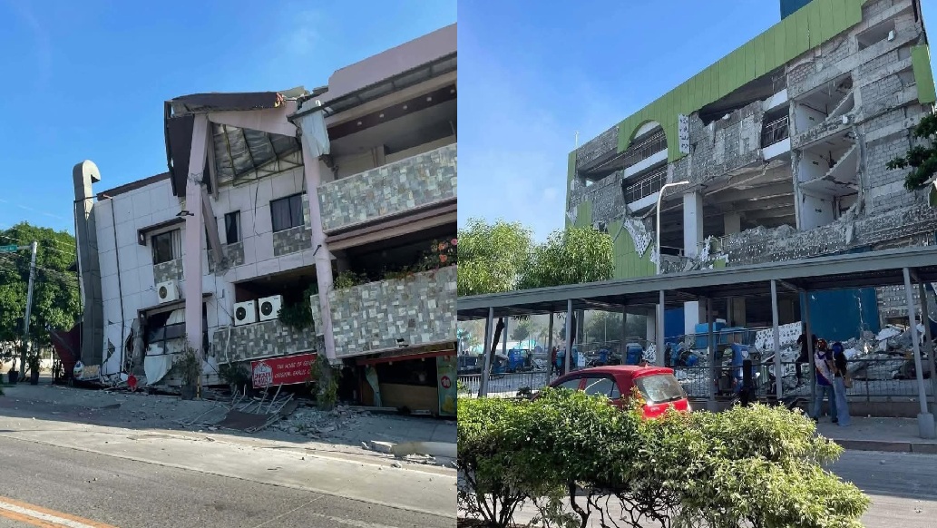 菲律賓民答那峨島強震，(圖左)基督教芥菜種會第一時間預備緊急民生物資及急難救助資源投入人道救援工作。(圖右)為協助菲律賓災區復原工作，芥菜種會同步啟動「菲律賓強震救援行動」行動，進行人道救援。(芥菜種會提供)