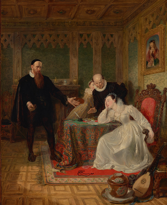 "John Knox Admonishing Mary Queen of Scots on the Day when her intention to Marry Darnley had been made Public", by Sir William Allan