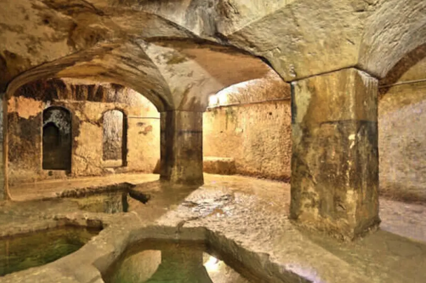 在西西里島一間旅館底下發現的古代浸禮池(mikveh)。