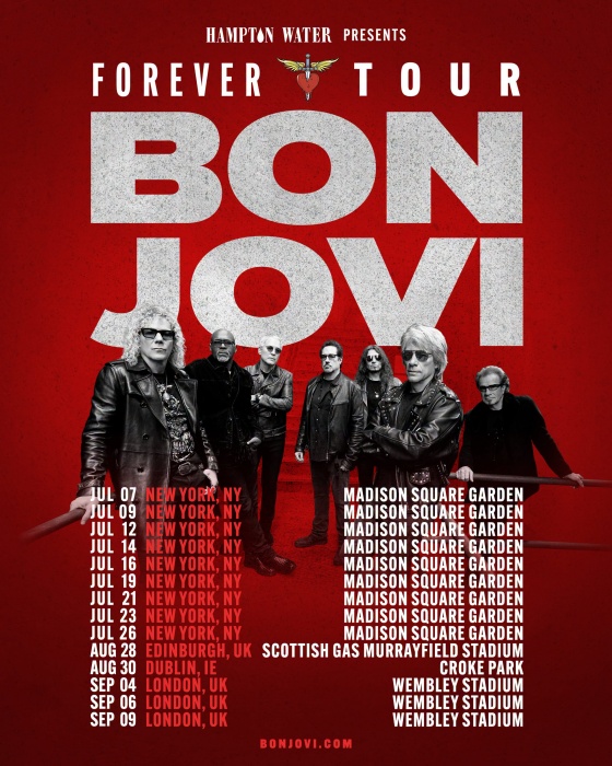 邦喬飛樂團復出巡演行程。。( 翻攝自FB@Bon Jovi)