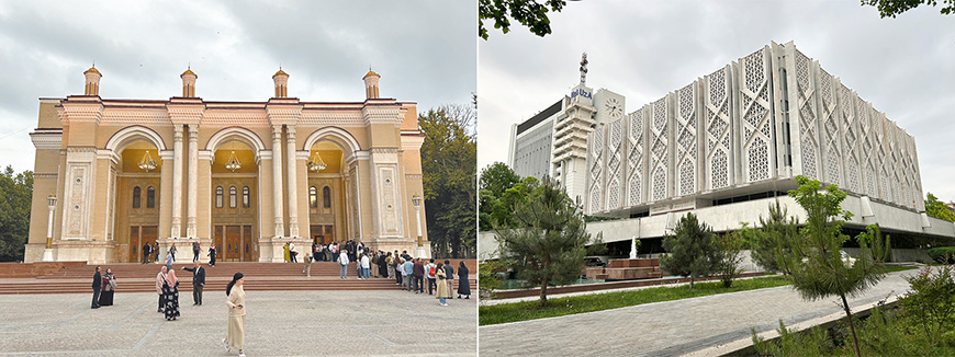 左圖:塔什干國家劇院(納瓦伊劇院);右圖:國家歷史博物館。(作者攝影)