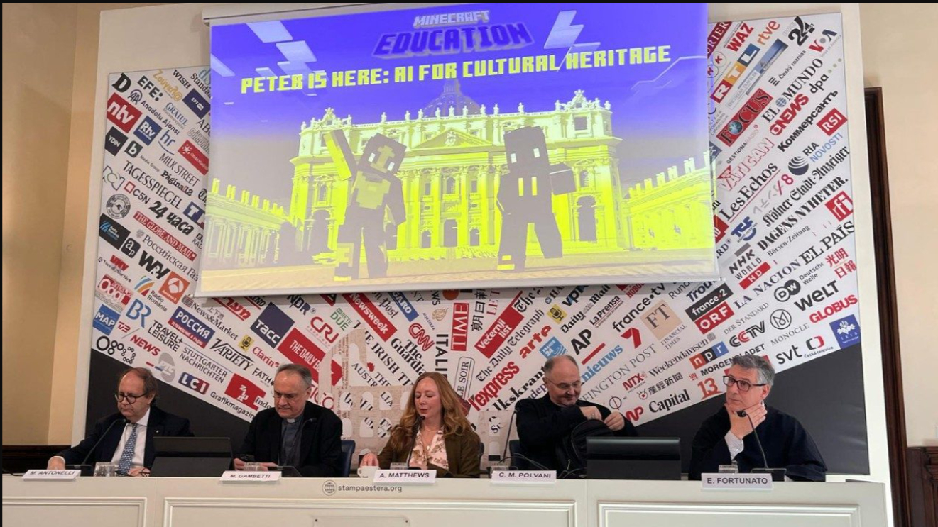 梵蒂岡宣布與微軟合作Microsoft推出Minecraft計畫。（Vatican Media）
