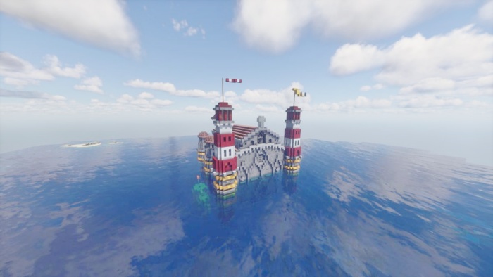 德國美因茲教區埃爾巴赫霍夫學院舉辦的「Build Your Church」《Minecraft》教堂設計競賽第一名作品：聖約拿教堂。（圖：Minecraft）
