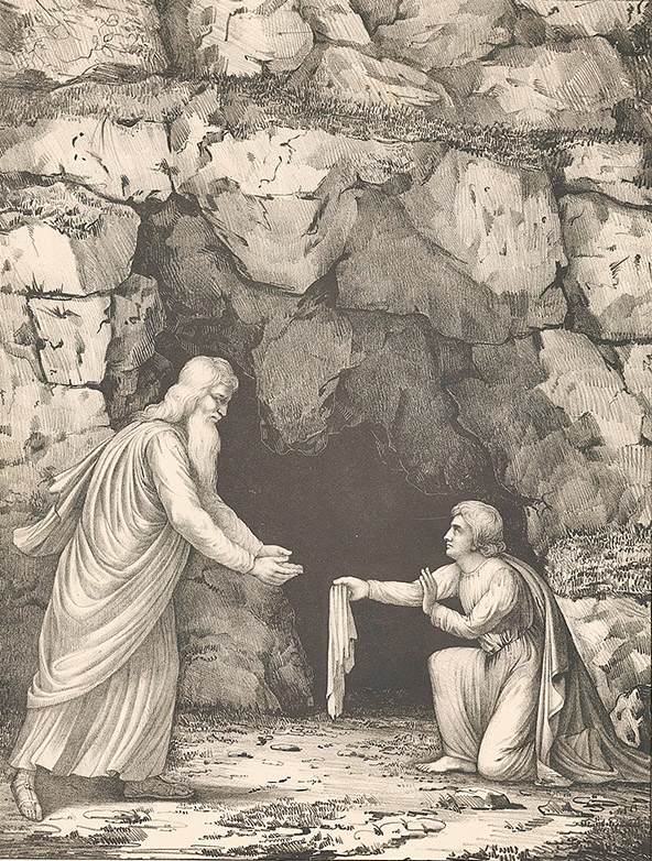 "Generosite de David envers Saul", by P. Bineteau