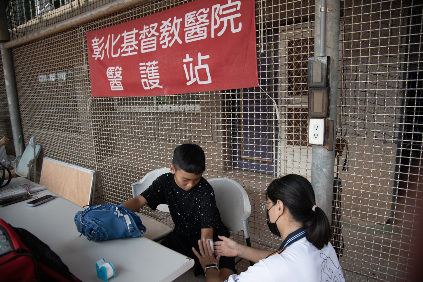彰基於活動現場設置醫療救護站，提供緊急醫療支援。(彰基提供)