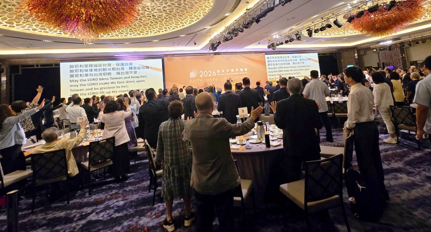 為台灣禱告。（圖/梁敬彥攝影）