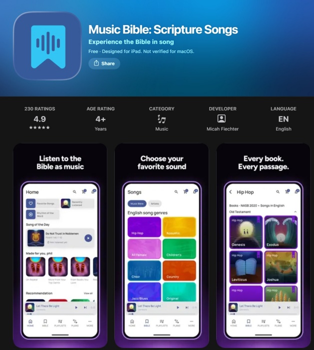 Music Bible App。(翻攝自apps.apple.com）