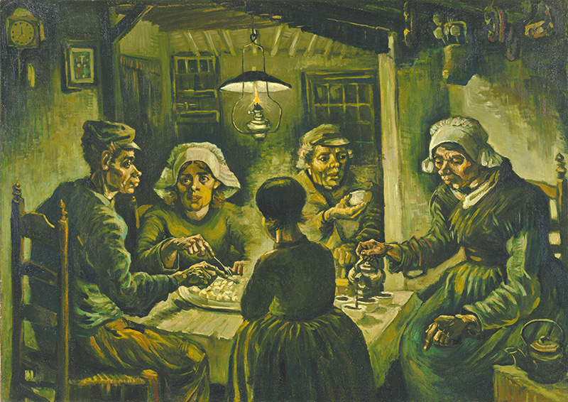 梵谷所繪〈吃馬鈴薯的人〉(The Potato Eaters)，收藏於梵谷博物館。