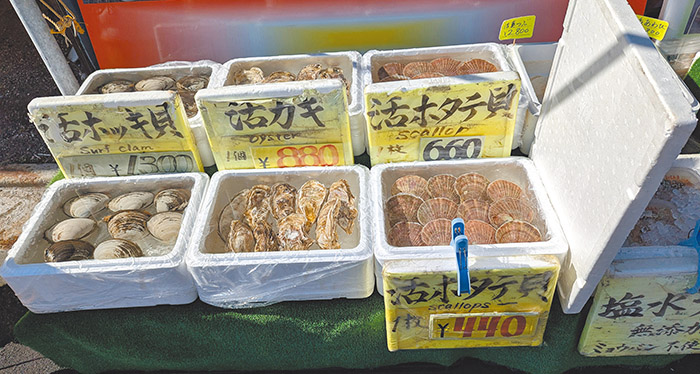 函館朝市的漁港直送海鮮。（作者攝影）